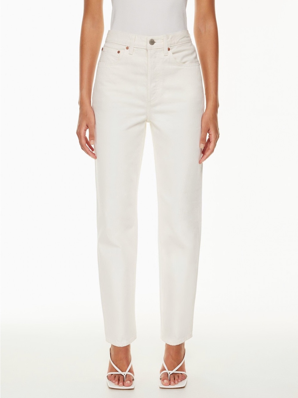 Aritzia Denim Forum Women's The BF High Rise Loose 28L White Jeans